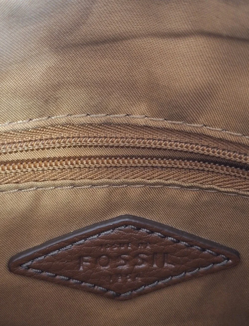 Vintage Fossil Black and Brown Patterned Crossbody Bag